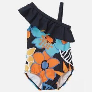 NWT Gymboree Island Flower Tropical Floral One-Piece Swimsuit Baby Girls 12-18M